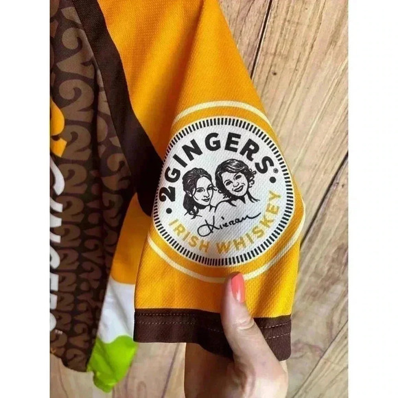 2 Gingers Irish Whiskey’s Cycling Jersey 3/4 Zip Back Cargo Pockets Men’s Size L - Picture 3 of 5